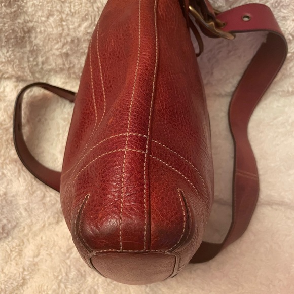 Vintage Rare Coach Leather Chelsea Equestrian Laced Crossbody in Reddish Brown - Picture 5 of 15